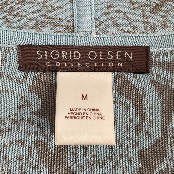 Sigrid Olsen Collection Aqua and Taupe Silk Blend Sweater Set - Size Medium - Picture 6 of 16